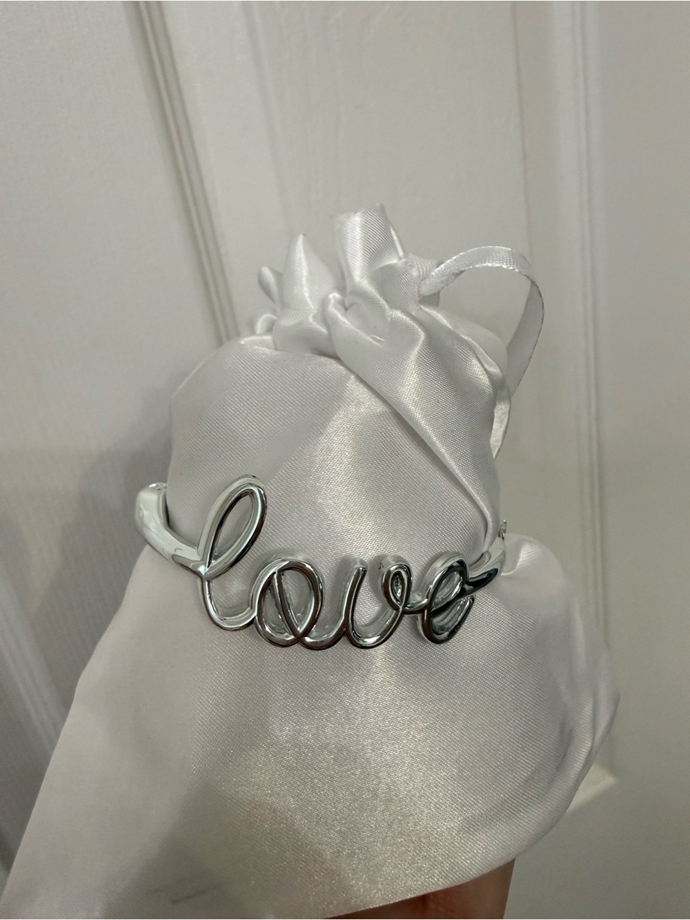 "Love" Silver Script Bracelet/Bangle new!